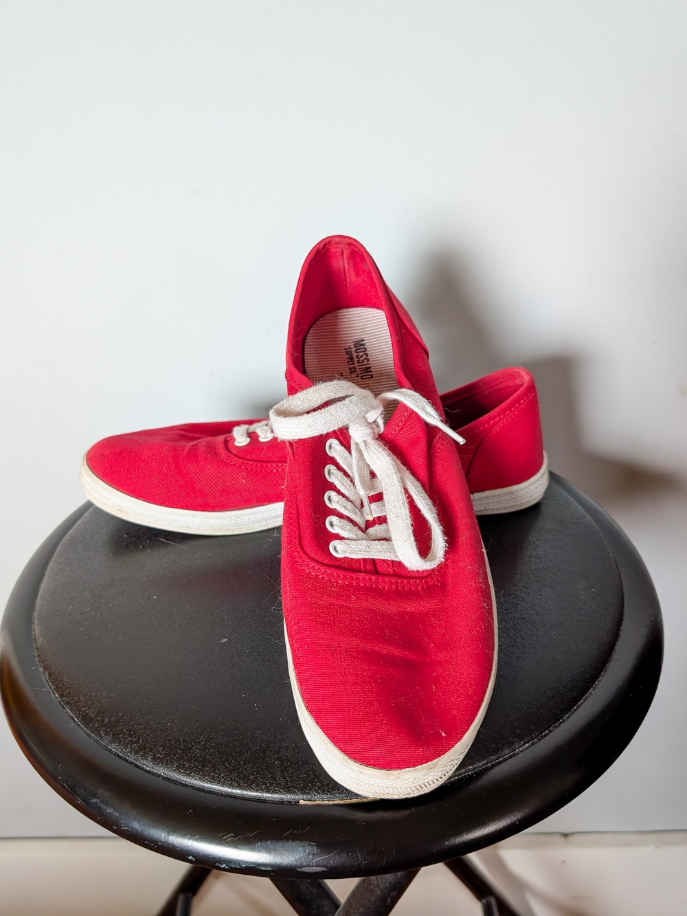Mossimo Supply Co. Red Canvas Lace-Up Women's Sneakers with White Laces